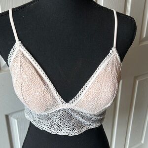 Victoria's Secret Lace Bralette in Cream and White
